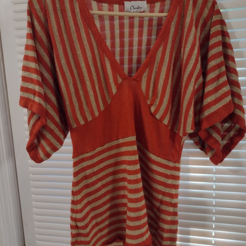 Chesley orange and gold women's top size small